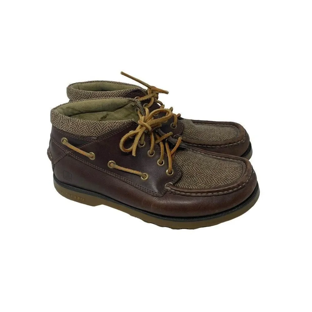 ‎Men’s Sperry leather Chukka boot Tweed Brown Sz 8 Rare